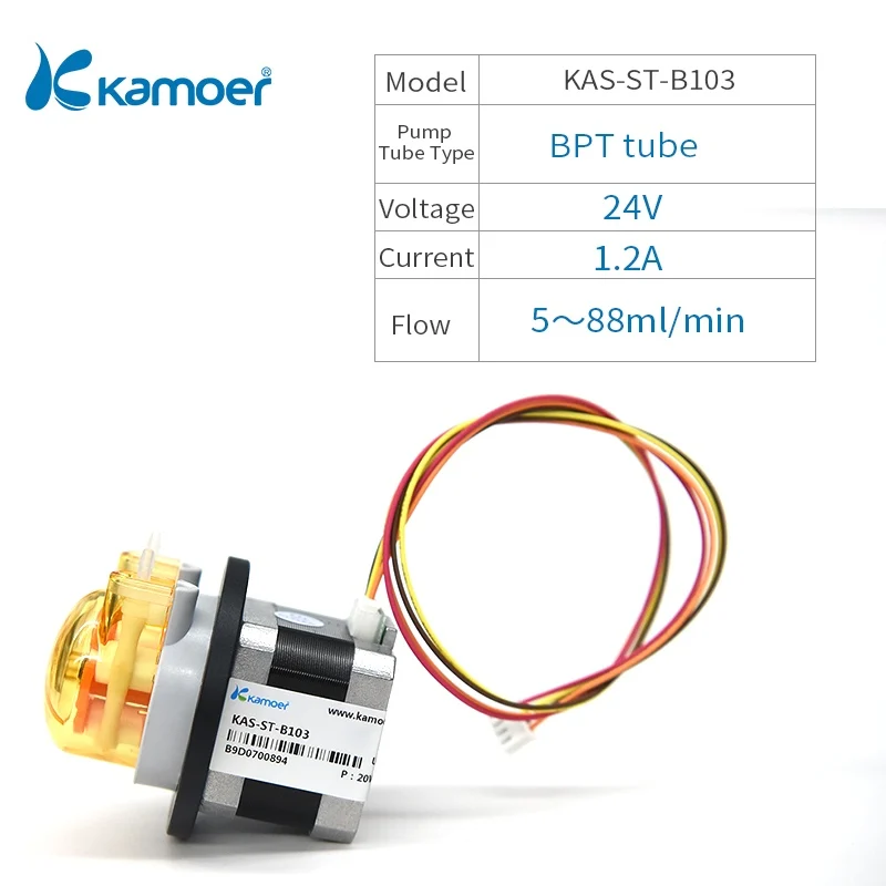 KAS-ST-B103 Kamoer марки KAS 12/24V мини перистальтический насос с шаговый двигатель и силиконовая трубка/BPT трубки - Напряжение: KAS-ST-B103