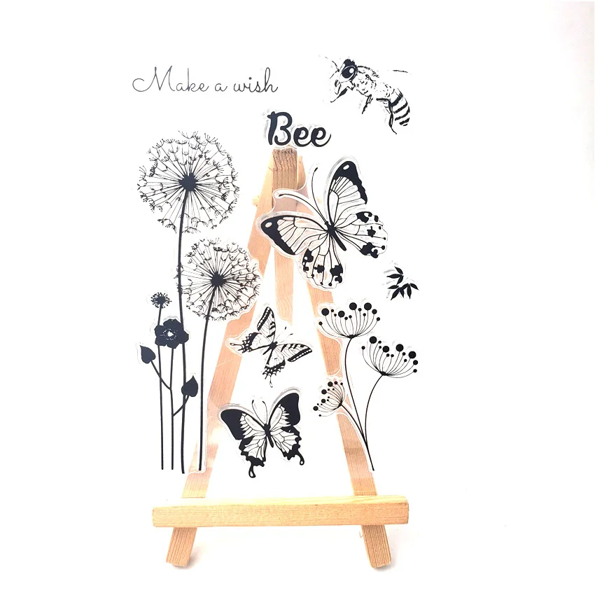 Горячая продажа Бабочка Dandel Алфавит Прозрачный штамп/силиконовый валик для