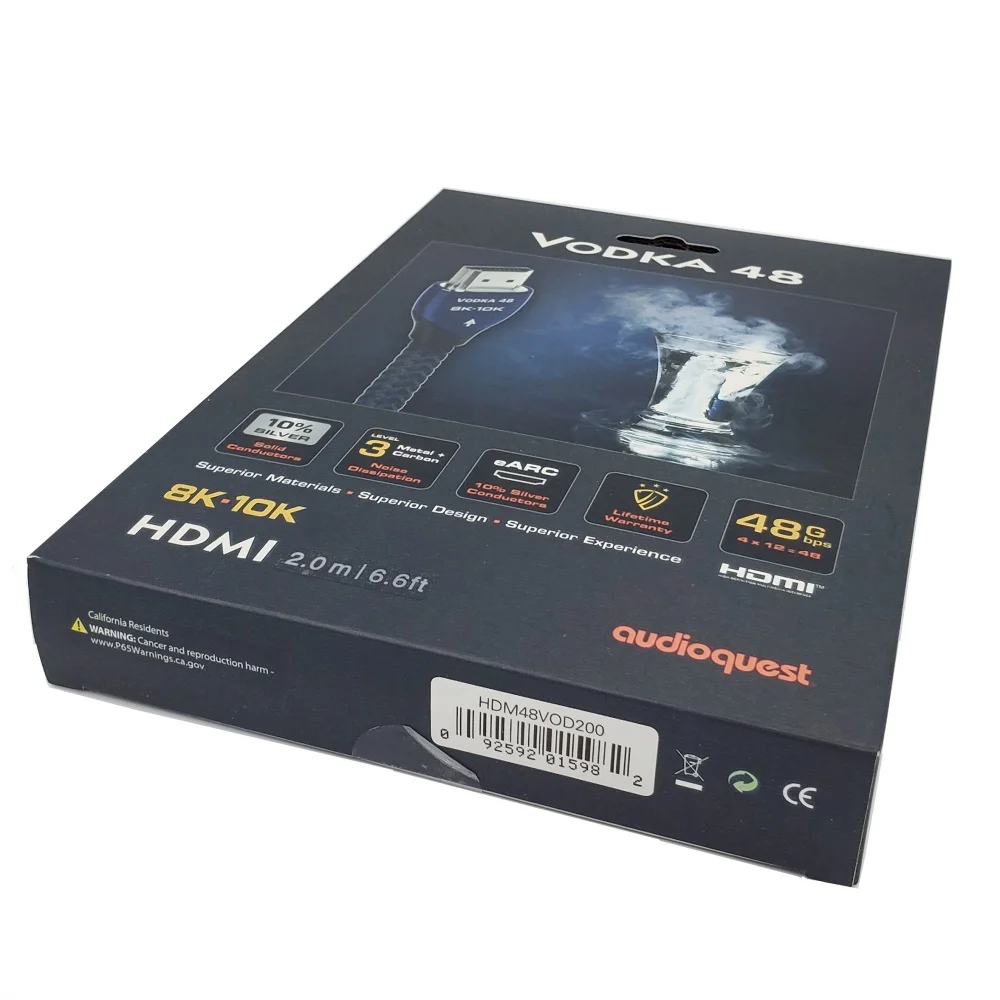 Hi-Fi Audioquest 8K водка HDMI-совместимый кабель de vIdeo AV TV 48 Гбит/с Ultra HD 5 0 оригинальная