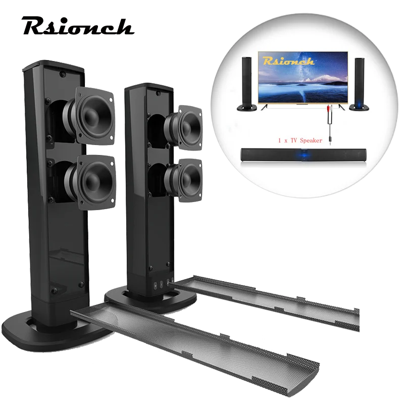 

Съемная Bluetooth-Колонка Rsionch, настольная Колонка для компьютера, Громкая колонка, звуковая панель, проводная Беспроводная колонка s, AUX, TF, USB, ау...
