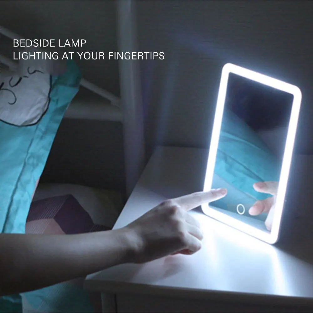 Зеркало для макияжа светодиодный сенсорный экран Настольный макияж портативный