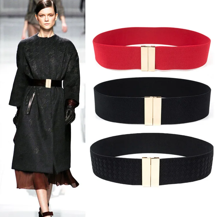 Элегантный женский эластичный корсет с черной пряжкой для девушек черный