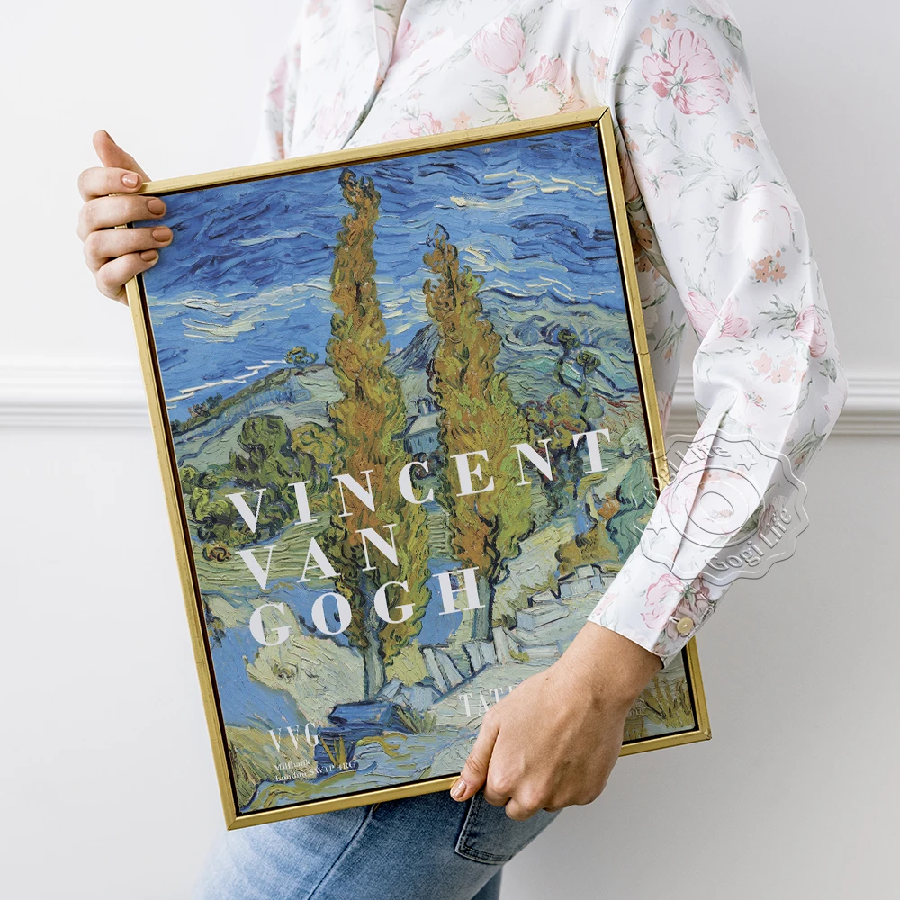

Vincent Poplar Trees St Remy Prints, Gogh Exhibition Museum Poster, Vintage Art Oil Wall Picture, Vincent Van Gogh Home Decor