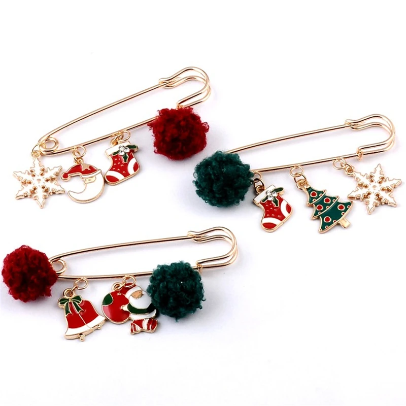 Модная брошь милая Рождественская елка олень Санта Клаус детские подарочные