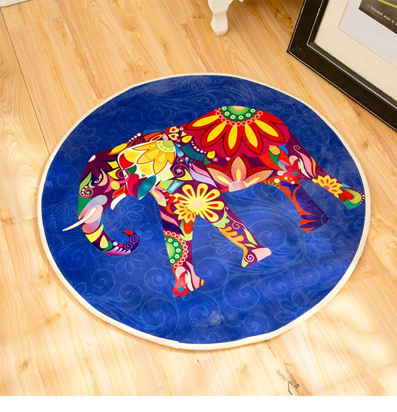 Богемный круглый ковер противоскользящий напольный коврик для гостиной