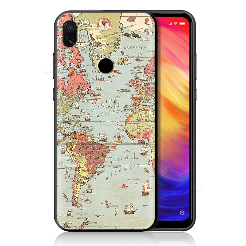 1 Розовый мир чехол "карта" для спортивной камеры Xiao mi Red mi Note 8 mi, возраст 3, 6, 8, 9, A1 A2 A3 8A 6X9 T CC9 Lite SE Pro Max F1 10 - Цвет: 1