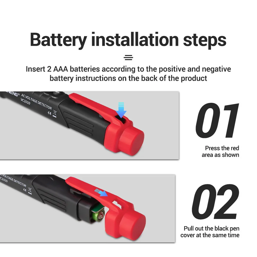 Intelligent Non-contact Pen AC Voltage Detector Tester Meter Electric Indicator LED Sensor Volt Current VC1010 | Инструменты