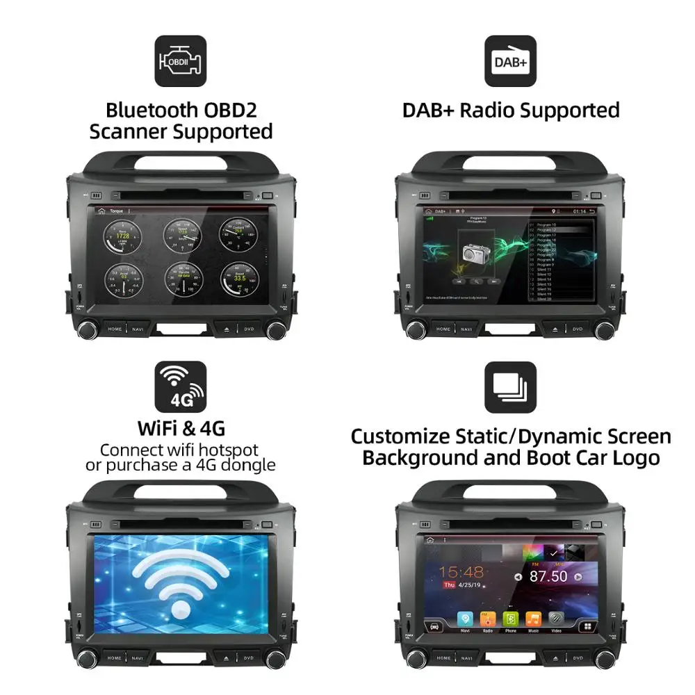 Авторадио для Kia Sportage 2011 2015 Android 10 четырехъядерный автомобильный DVD плеер Радио