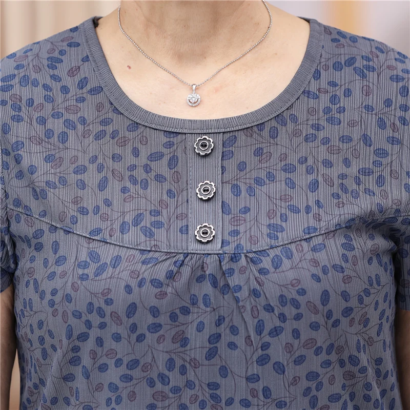 Костюм для женщин среднего и пожилого возраста футболка с винтажным принтом топ