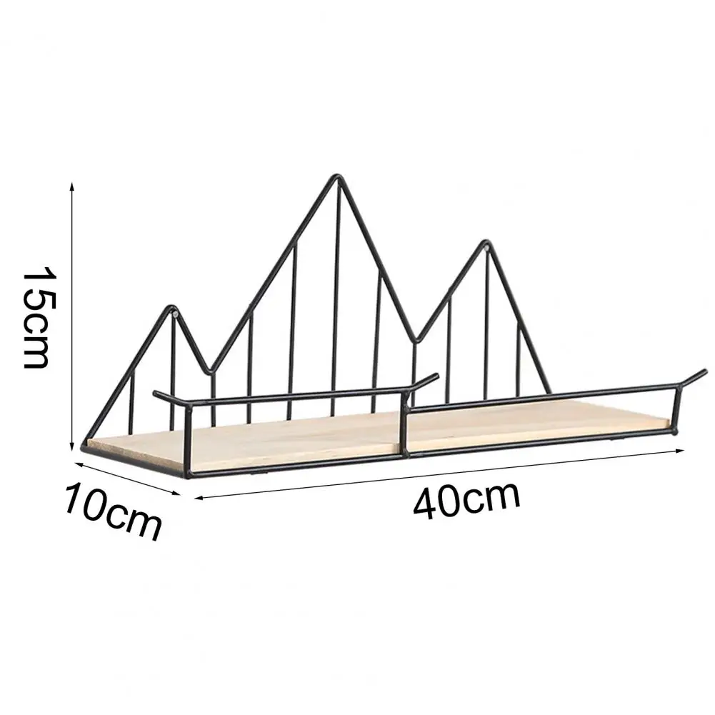 

Nordic Wooden Iron Wall Shelf Cactus Cloud Mountain Shape Wall Mounted Storage Rack Organization Home Decor DIY Storage Shelves