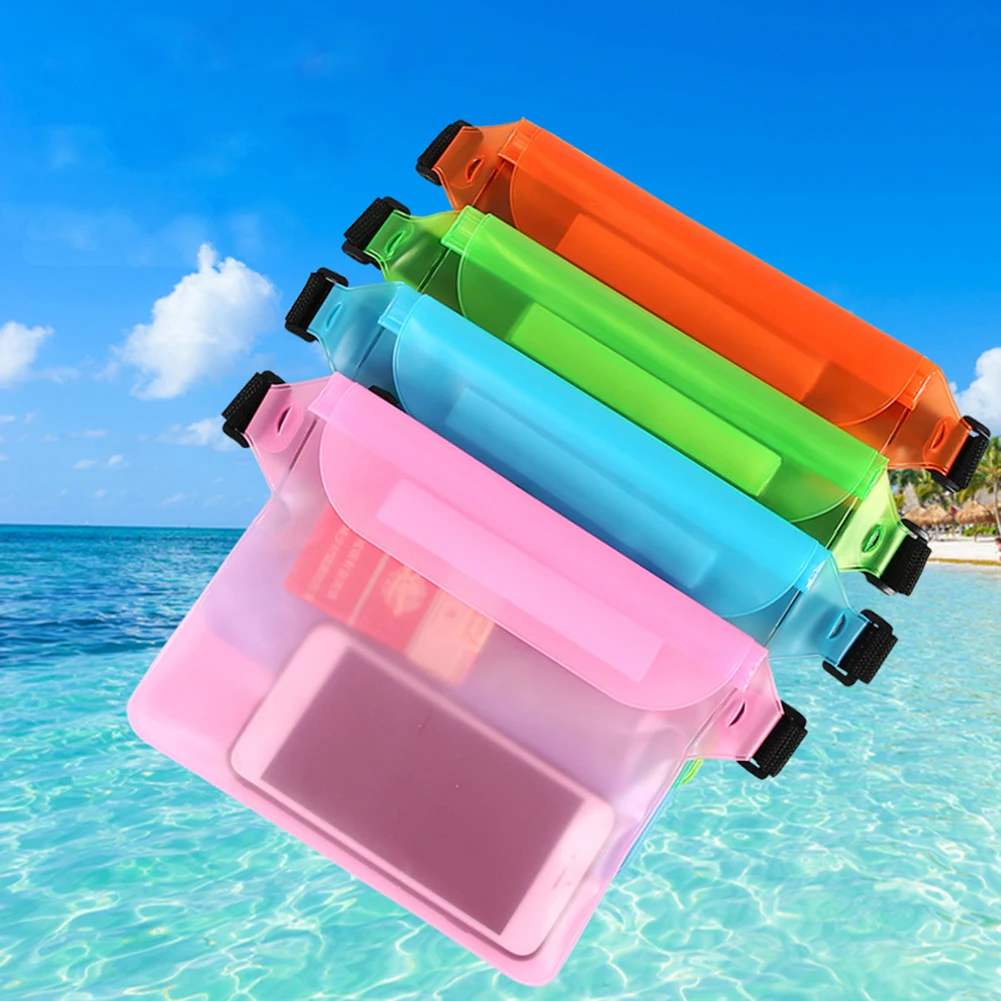Beach Waist Bag Outdoor Touch Screen Mobile Phone Pouch Waterproof PVC Running Swimming Portable Outdoor Elements