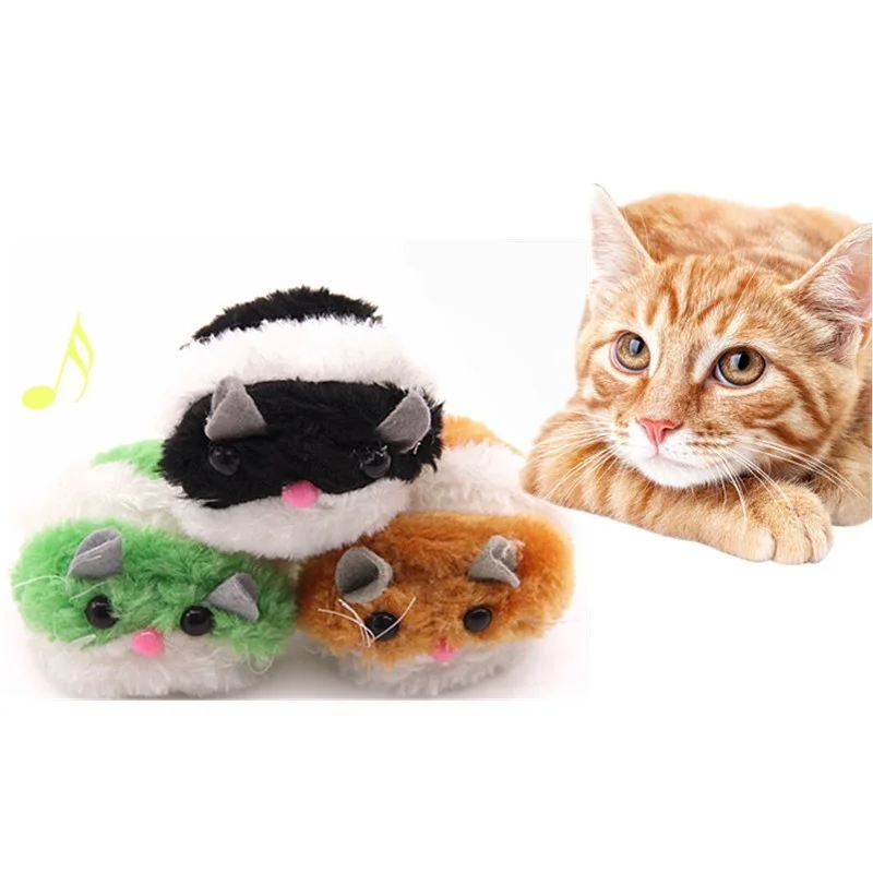 

New 1PC Cute Cat Toy Plush Fur Toy Shake Movement Mouse Pet Kitten Funny Movement Rat Little Interactive Bite Toy