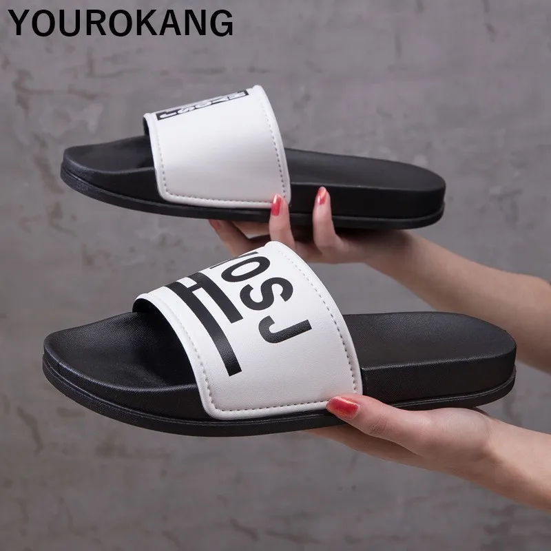 Женские летние пляжные тапочки Уличная обувь унисекс модные женские шлепанцы