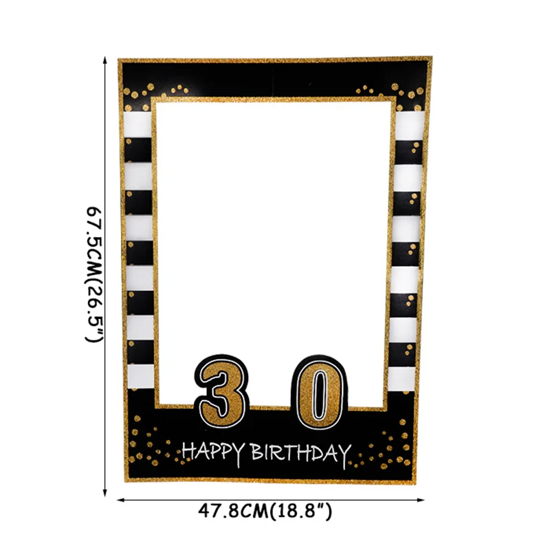 Свадебный декор фоторамка для взрослых 30th 40th 50th 60th Happy Birthday Photo Booth Реквизит для детей 1 день Рождения Декор принадлежности