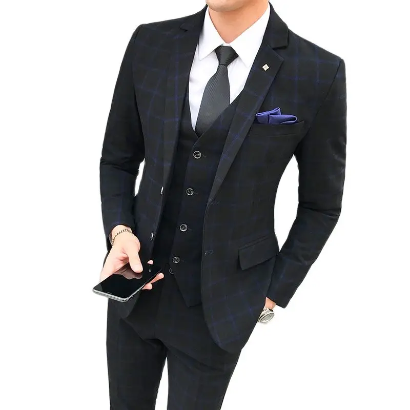 Мужское платье комплект из трех предметов (пиджак + брюки жилет) мужские костюмы