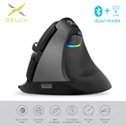 Delux M618 Mini BT 4,0 + 2,4 ГГц Двухрежимная беспроводная мышь эргономичная перезаряжаемая Бесшумная Вертикальная мышь для компьютера
