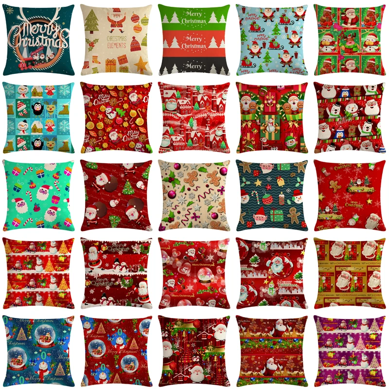 Новогодний чехол для подушки 45x45 см|Наволочки| |