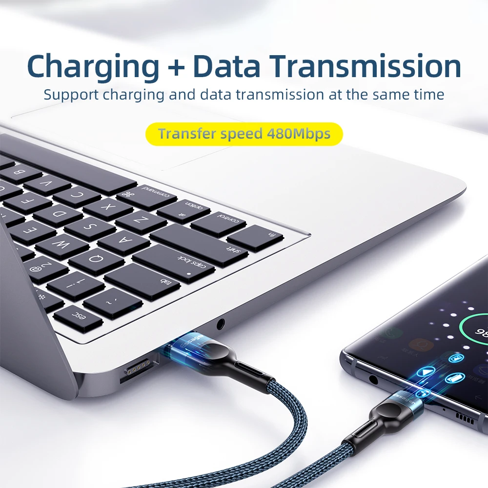 Кабель зарядный Essager 3 А USB Type-C для Xiaomi Mi 11/Redmi Note 10/9/Samsung/Huawei |