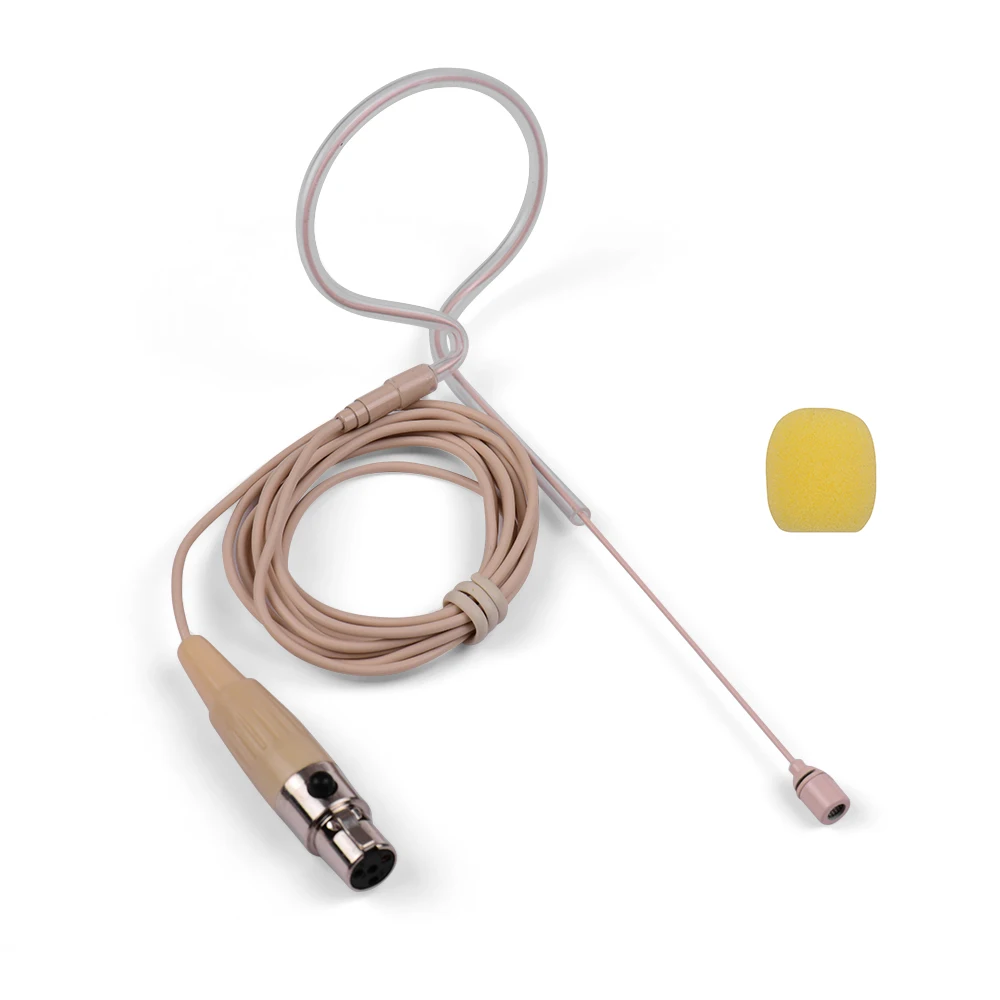 Легкий конденсаторный микрофон с одним ушным крючком 4 контактный XLR для