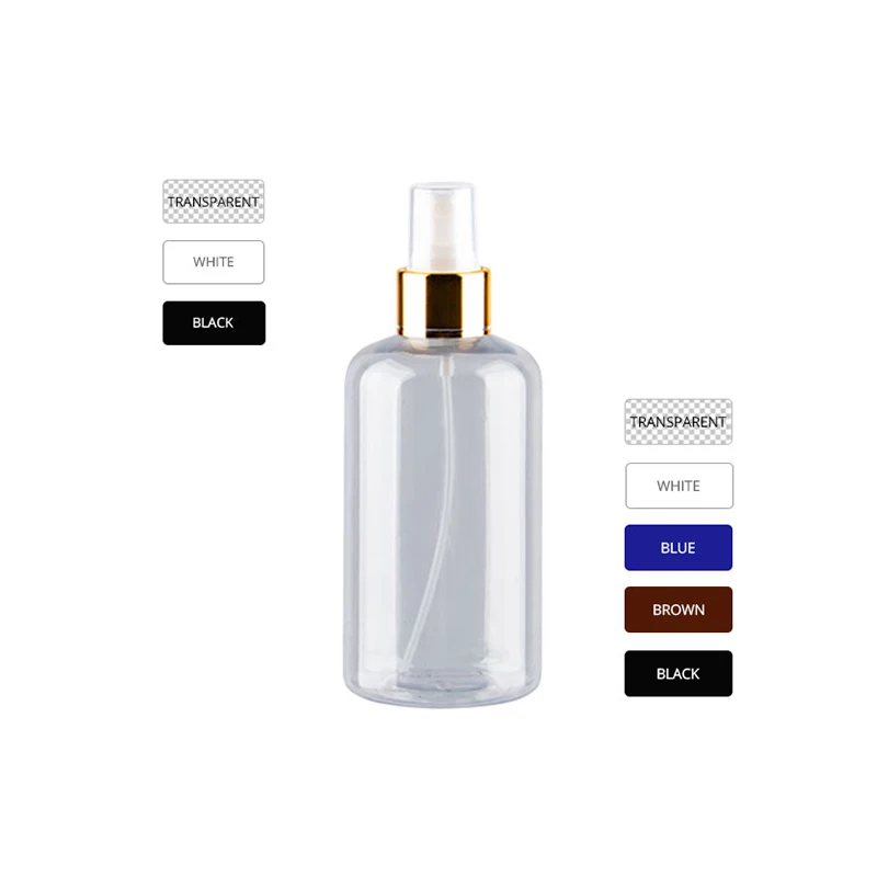 250ml X 12 Gold Aluminum Spray Pump Bottles Transparent Blue Brown Palstic Container For Liquid Soap Mist Sprayer Perfume Bottle | Красота и