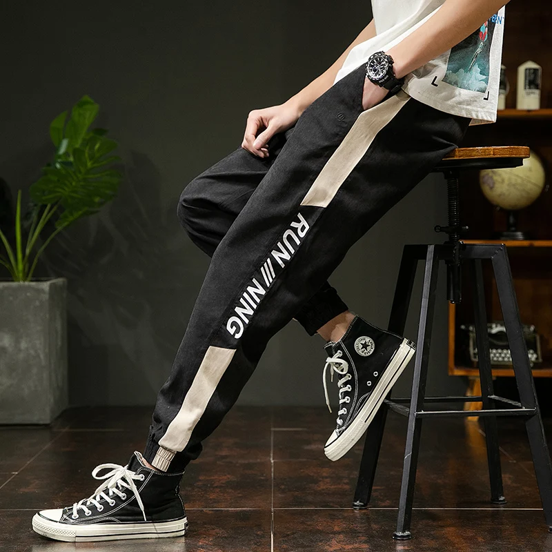 

2021 Men Hip Hop Harem Pants Streetwear Elastic Waist Sweatpants Men Fashion Multi-pocket Cargo Pants Men Casual Jogger Pants