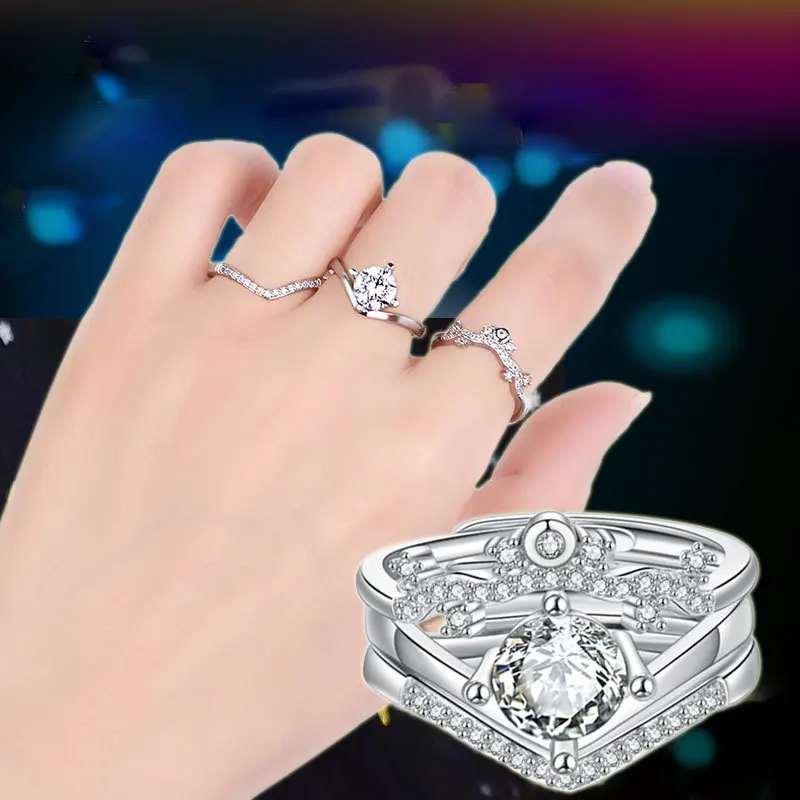 Женский комплект свадебных колец moonso роскошных из стерлингового серебра 2021