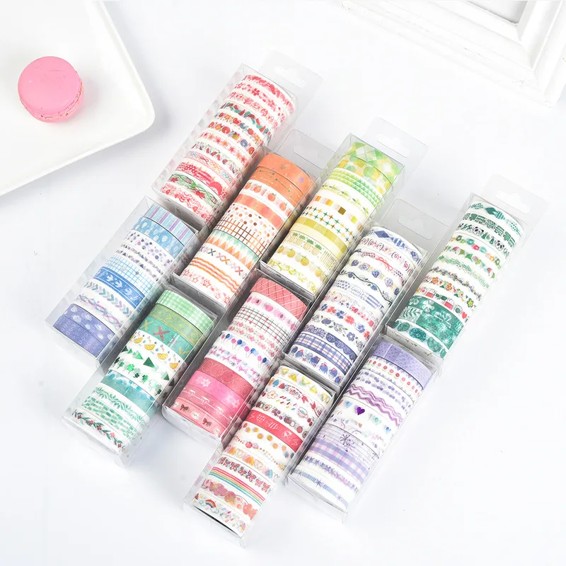 

10rolls/set Foil Washi Tape Diy Decoration Scrapbooking Masking Tape Adhesive Tape Sticker Stationery By Kevin&sasa Crafts