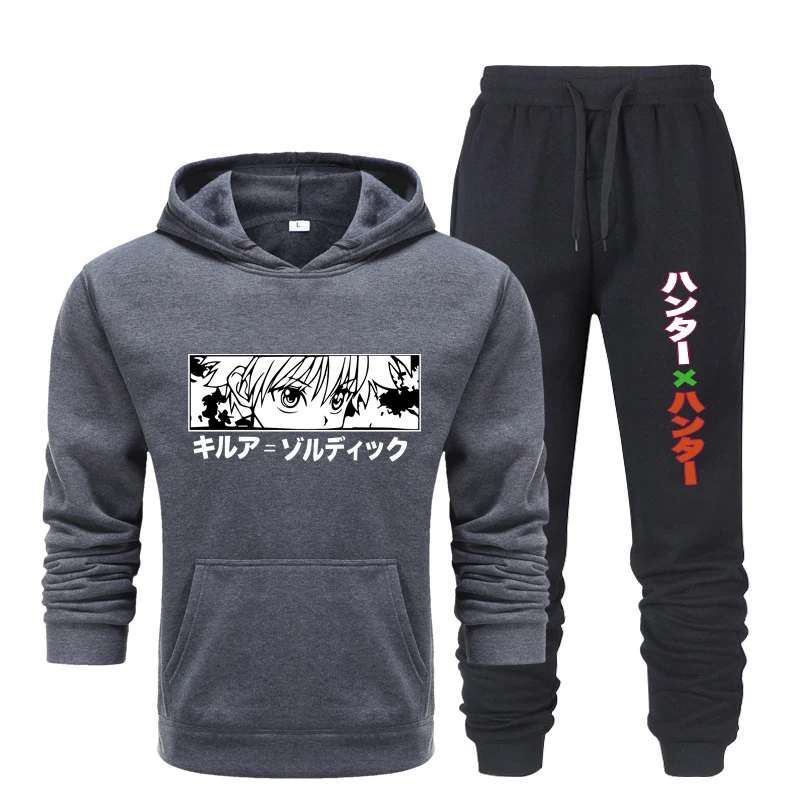 

Men's Hunter Print England Style Popular Comfortable College Hoodies+Pants Autumn and winter Two-piece suit Hip Hop Trend Set
