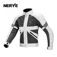 nerve mens motorcycle jacket pants white and black breathable jackets detachable ce protection armor motocross accessories