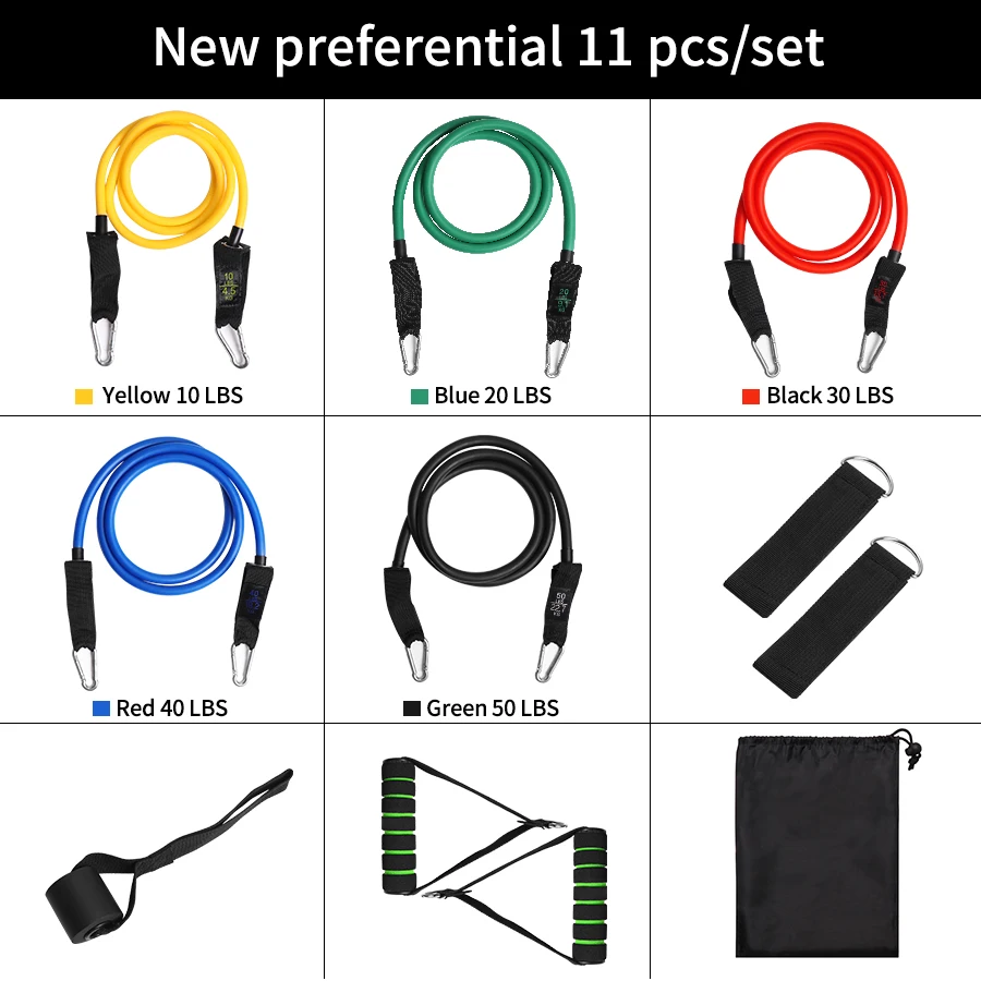11 шт./компл. резинки для фитнеса эластичные ленты Длинные тянущиеся