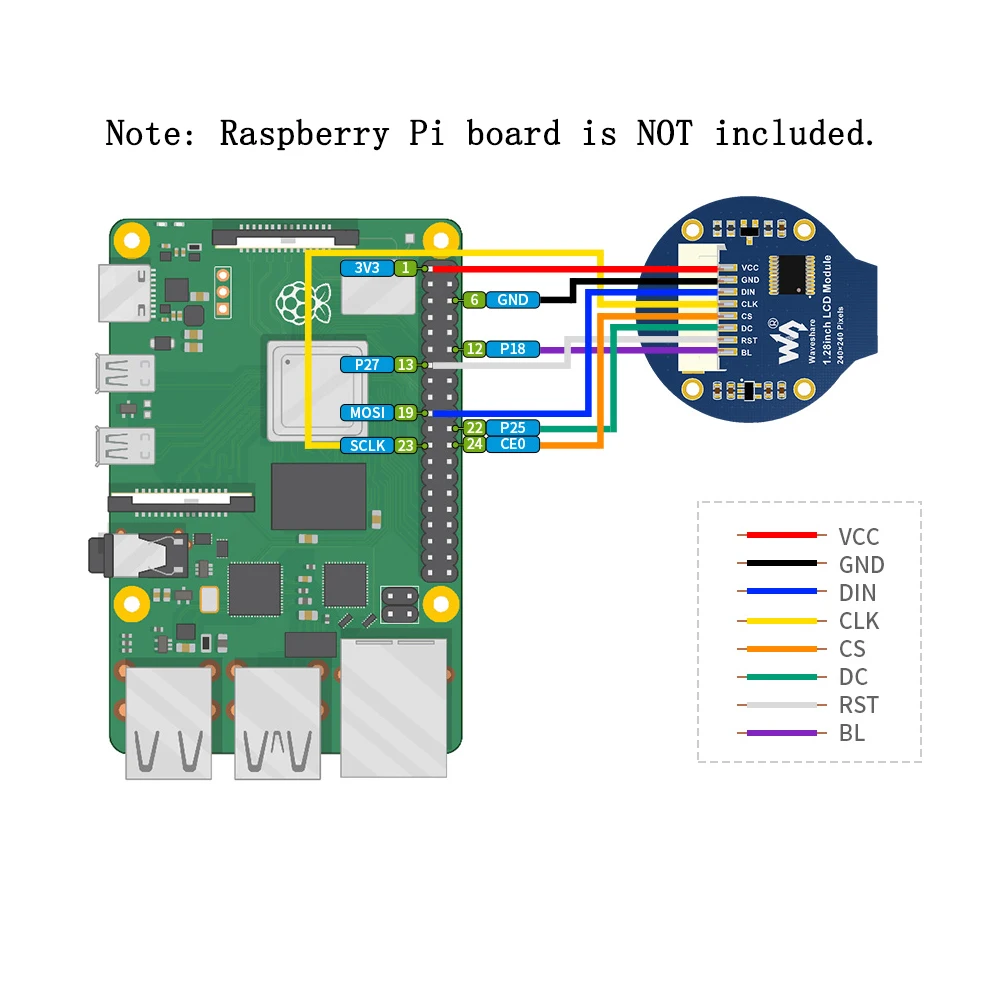 Круглый IPS ЖК дисплей 1 28 дюйма 240X240 экран модуль для Raspberry Pi RPI 3B Plus 4B Arduino STM32