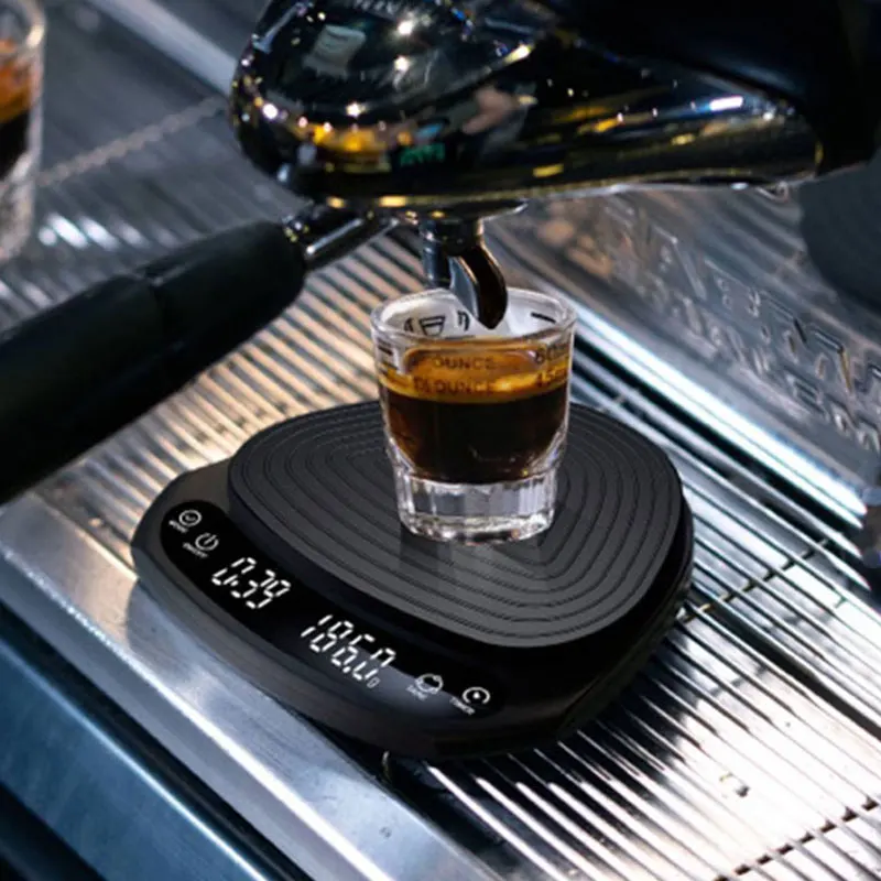 B&aacute;scula de caf&eacute; Espresso con temporizador, balanza Digital electr&oacute;nica port&aacute;til de alta precisi&oacute;n, LED, 2kg/0,1g-0
