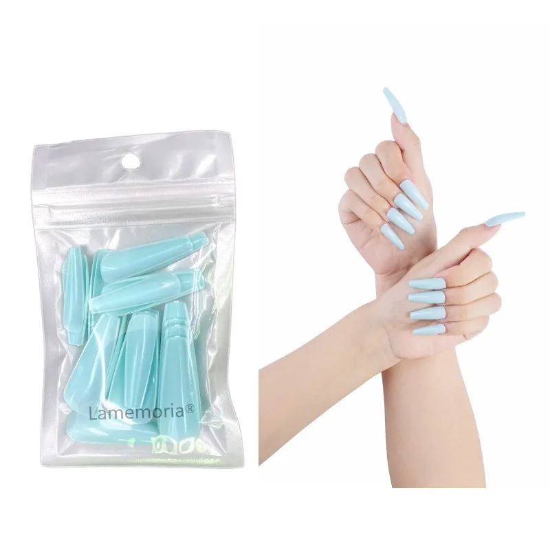 

20pcs/bag Solid Color Coffin False Nail Full Cover Matte Acrylic Ballerina Fake Nails Tip DIY Beauty Manicure Extension Tools