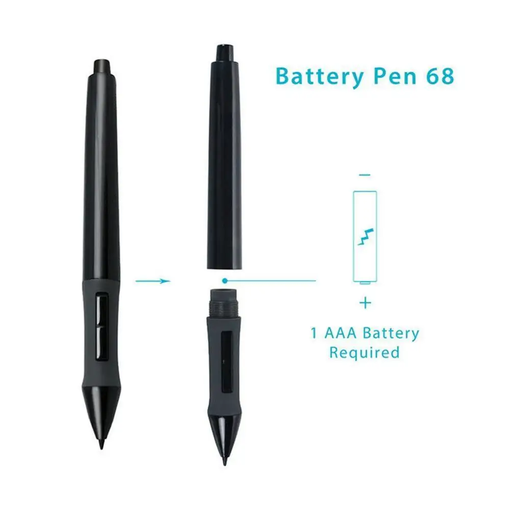 Профессиональный Huion цифровой перо 2048 уровней беспроводной экран Стилус P68 для