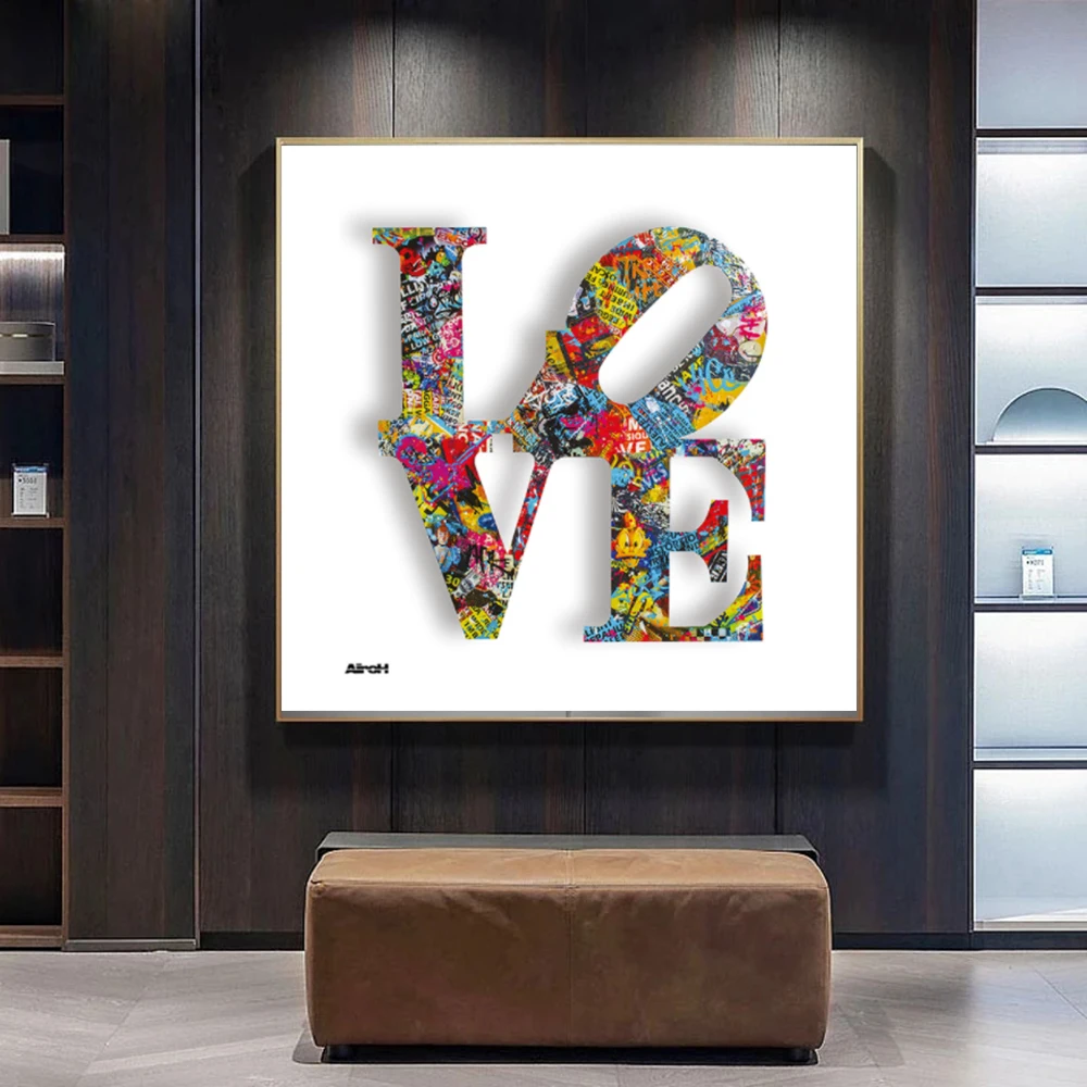 

Street Graffiti Art Letter Love Canvas Painting Posters And Prints Abstract Cuadros Wall Art Picture For Living Room Home Decor