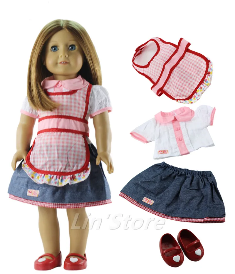 4in1 set Kitchen Cooking Costume Doll Clothes Outfit+Shoes f