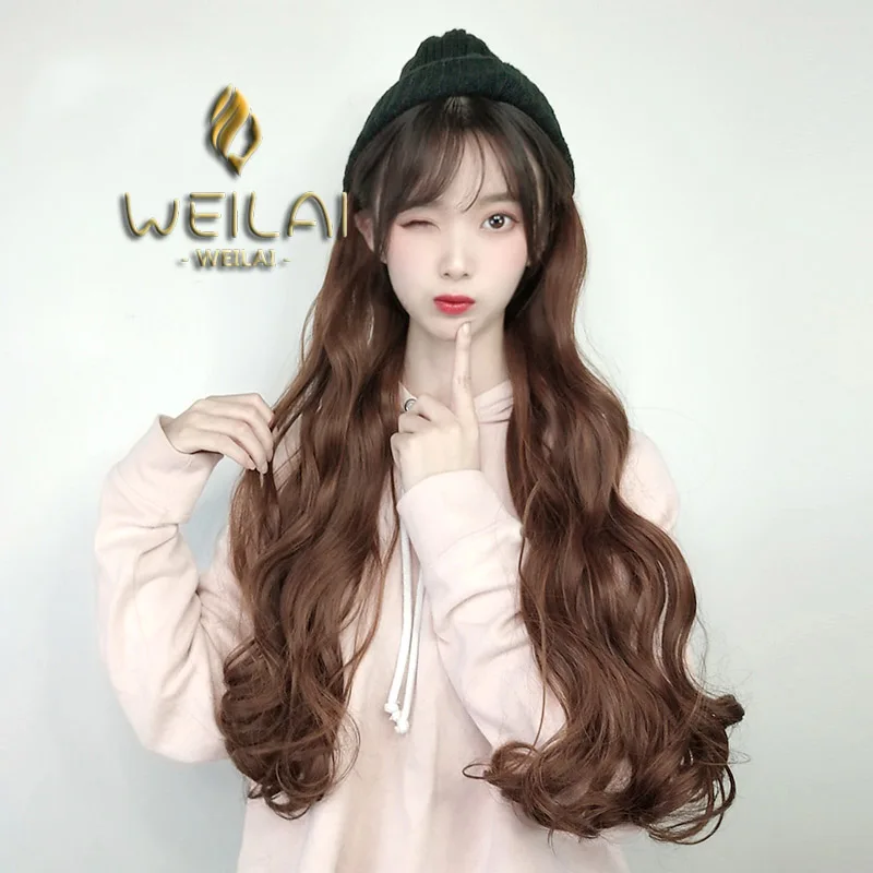 WEILAI Ins парик один вязаный шерстяной головной убор для детей Корейская волнистая