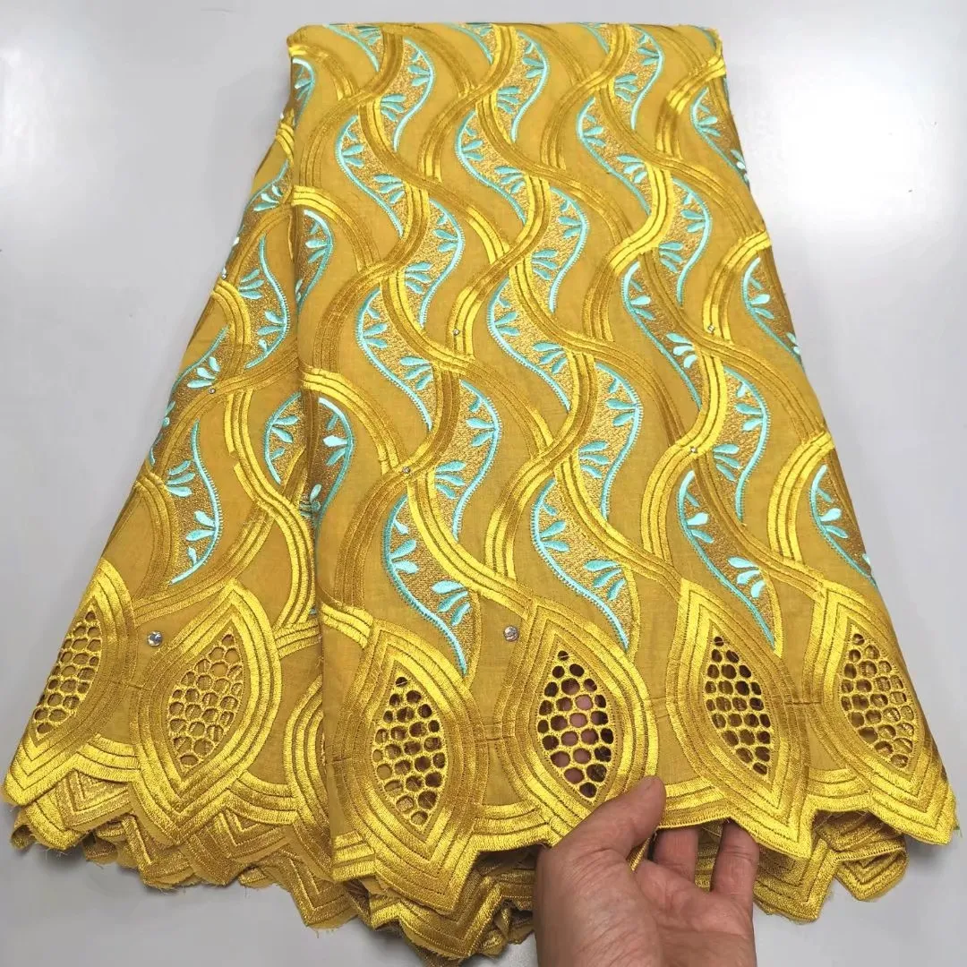 

Swiss Voile Lace In Switzerland Embroidery African Lace Fabric Pure Cotton Lace For Wedding Party Dress F97222