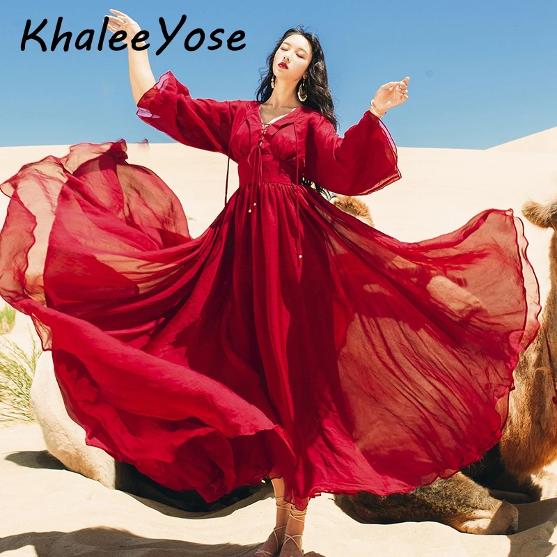 Платье KHALEE YOSE женское винтажное шифоновое длинное в стиле бохо кружевное