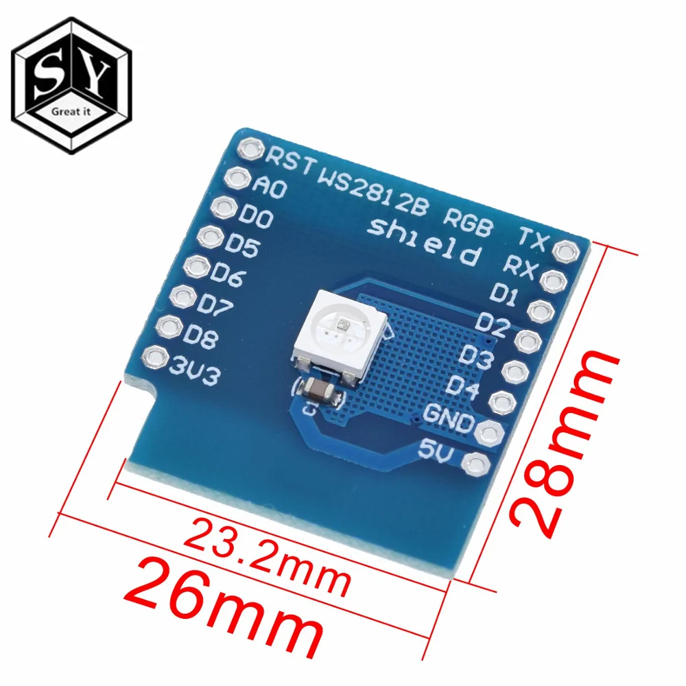 1 шт. Esp8266 для WeMos D1 модуль WS2812B щит RGB Mini ESP8266 Плата Wiht контакты Esp8266|micro usb 18650|usb