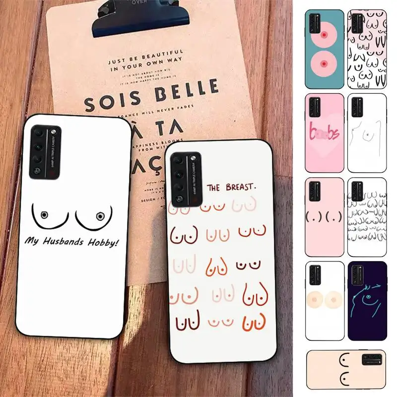 

FHNBLJ Boobs Art Print Phone Case for Huawei Honor 8 9 10 5A 30 20 pro lite 8X 8C