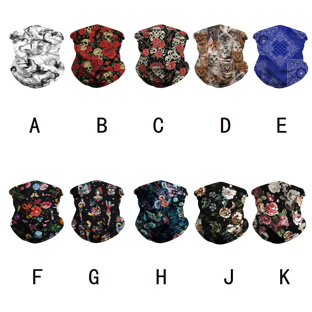 Волшебная повязка на голову с цифровым цветочным принтом шарф для верховой езды