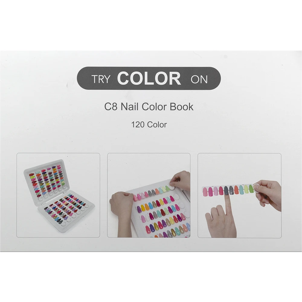 

120 Grids Fold Nail Polish Color Display Book Template Board Card Manicure Tool