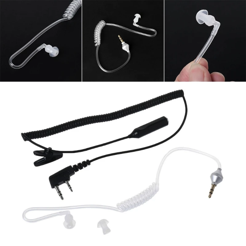 HFES 2-Pin PTT Mic Headset to 3.5mm Air Acoustic Tube Earpiece for Baofeng UV-5R 888s | Электроника