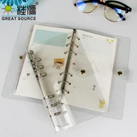 candy color journal loose leaf 6 rings transparent binder notebook a5a6a7 loose leaf notebook journal cute girl diary
