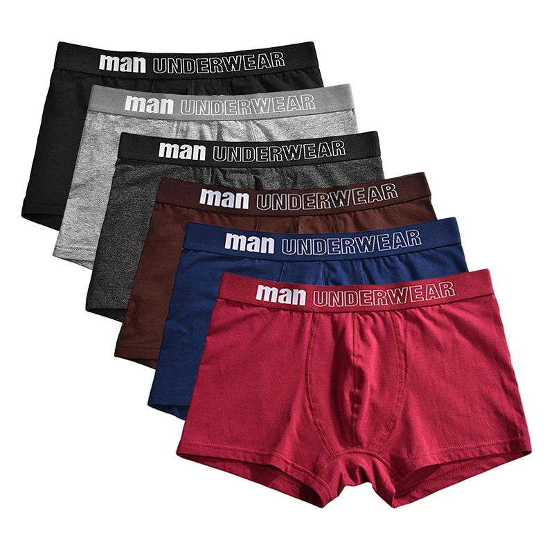 Боксеры мужские короткие 3 шт./компл. из чесаного хлопка дышащее Мужское нижнее