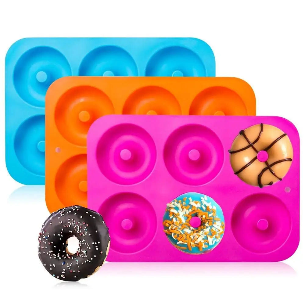 

Silicone Donut Baking Pan Nonstick Doughnuts Cake Bagels Mold Sheet Tray Dessert Cake Chocolate Mold Muffin Cups Dishwasher