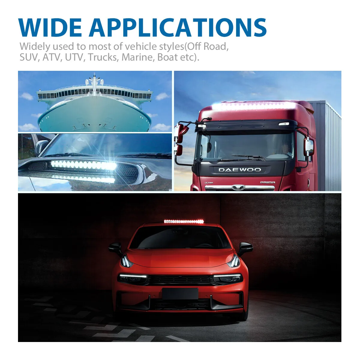 12 дюймов рабочий свет бар пластиковый корпус Прожектор Лампа внедорожников