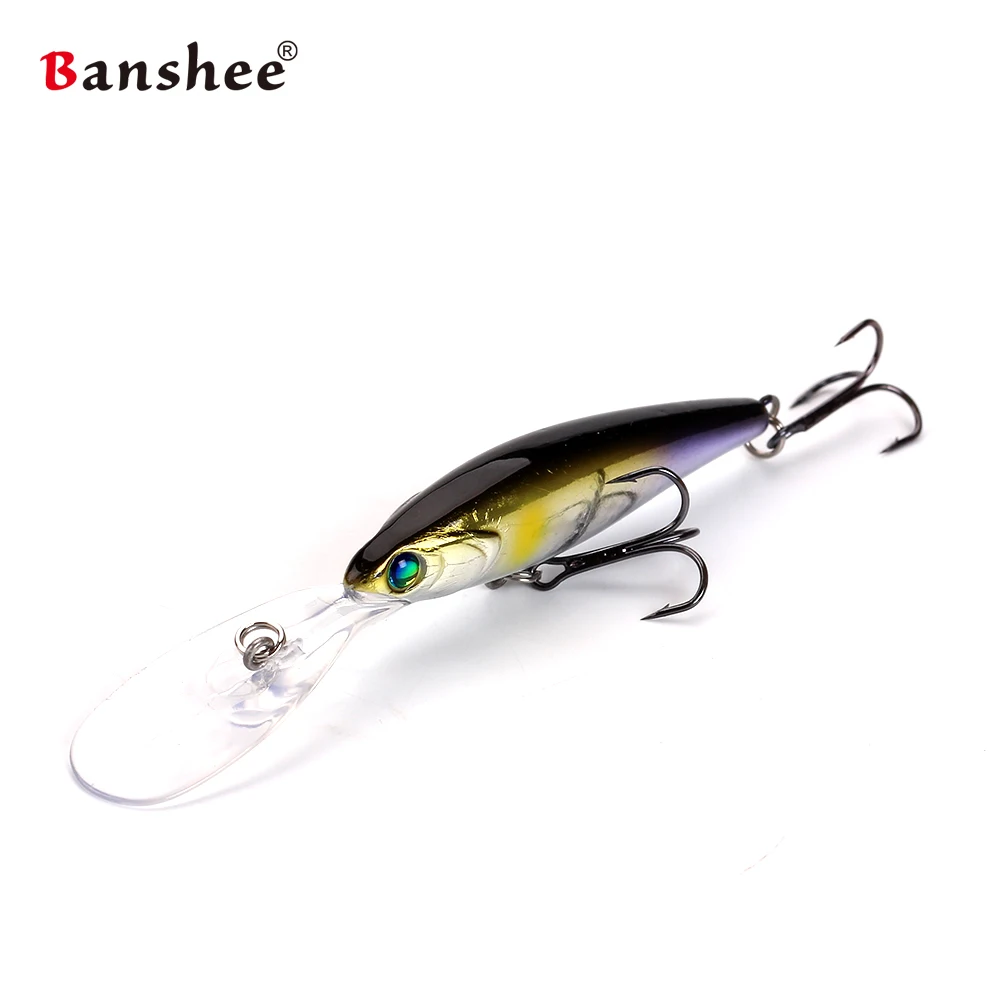 Banshee 65mm 5.8g Jerkbait Lure Deep Diving Wobblers For Pike Perch Black Minnow Crankbaits Fishing Lures Hard Bait For Floating