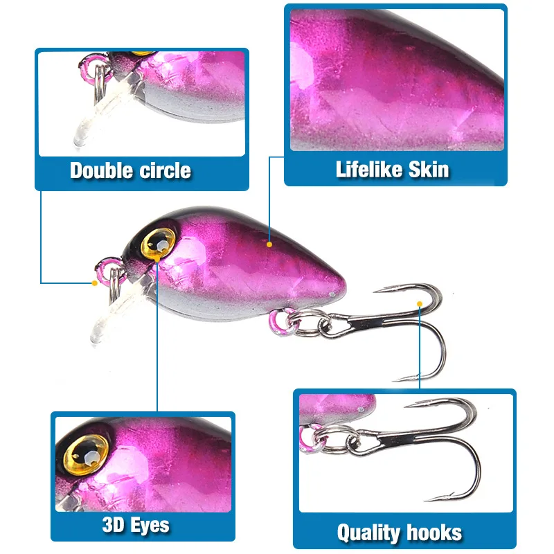 1 шт./лот пластиковая рыболовная приманка воблер Китай 3 см 5 г свимбейт